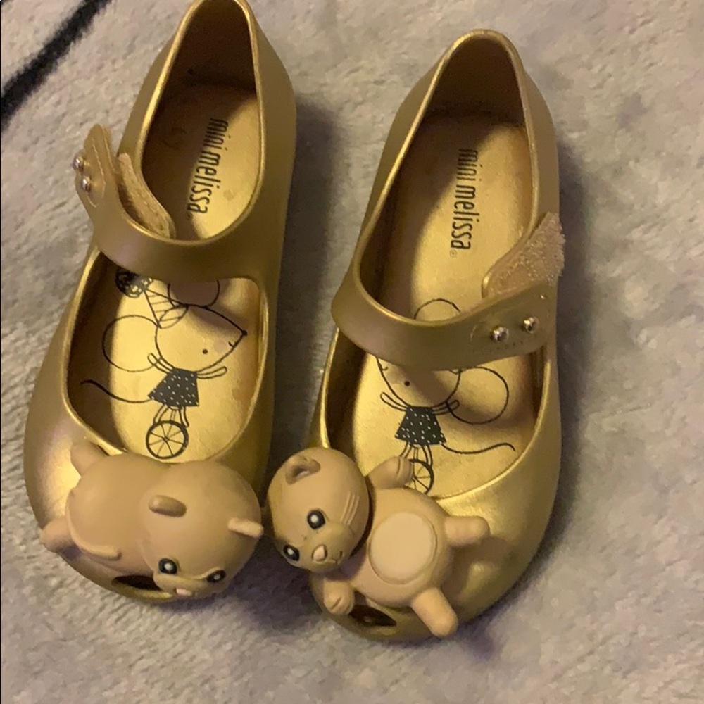 Mini Melissa Gold Shoes